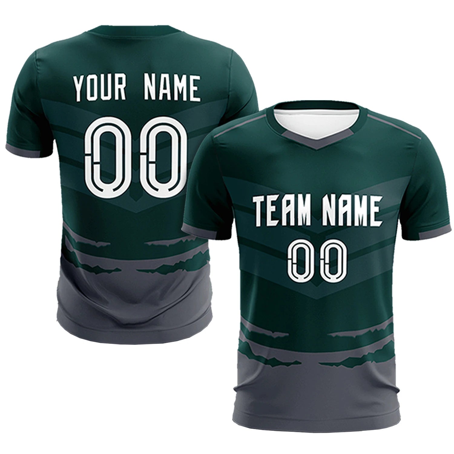 Custom Midnight Green Dark Gray Men Uniform Soccer Sets Jersey