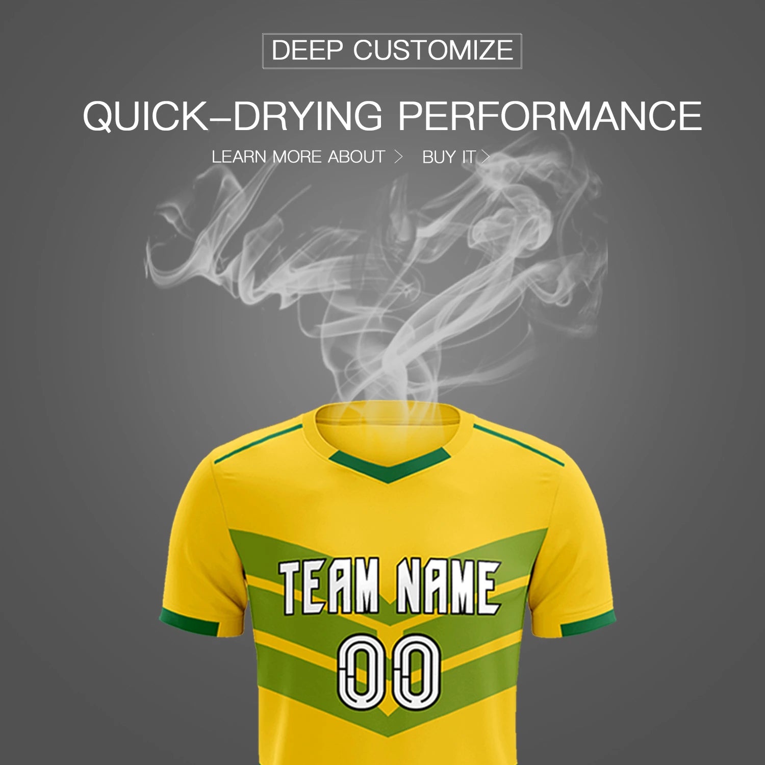 Custom Gold01 Kelly Green Men Uniform Soccer Sets Jersey