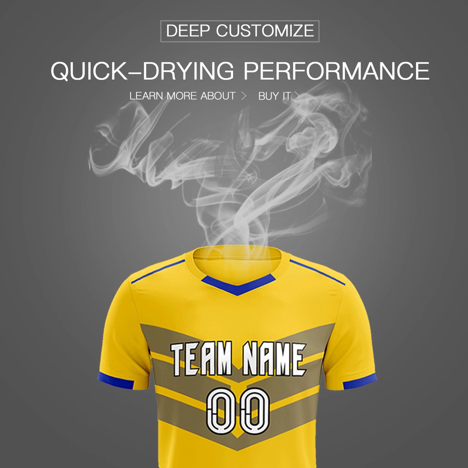 Custom Gold01 Royal Blue Men Uniform Soccer Sets Jersey