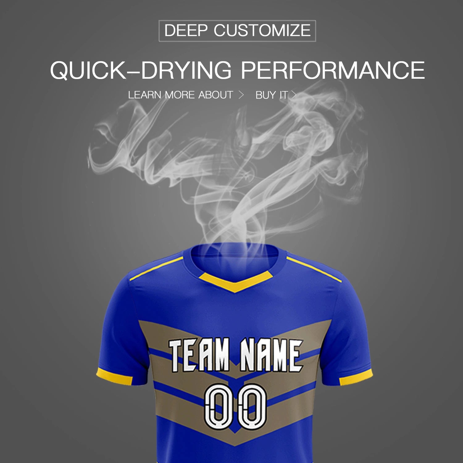 Custom Royal Blue Gold01 Men Uniform Soccer Sets Jersey