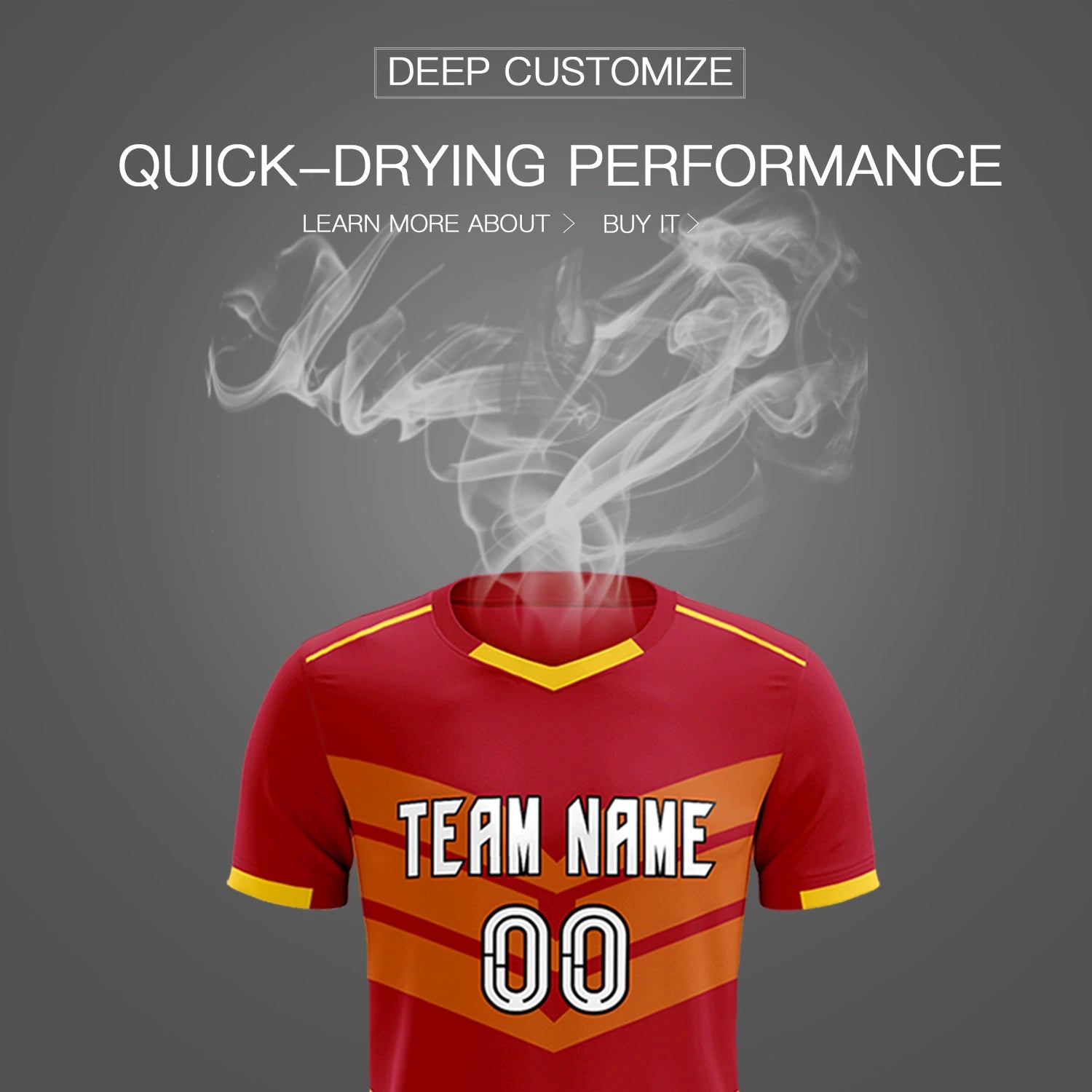 Custom Red Gold01 Men Uniform Soccer Sets Jersey