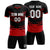 Custom Black Red Men Uniform Soccer Sets Jersey