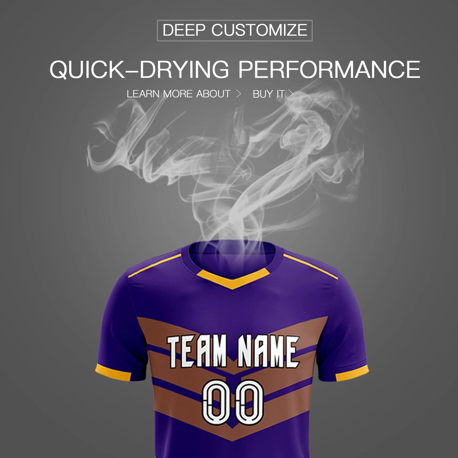 Custom Purple Yellow Men Uniform Soccer Sets Jersey