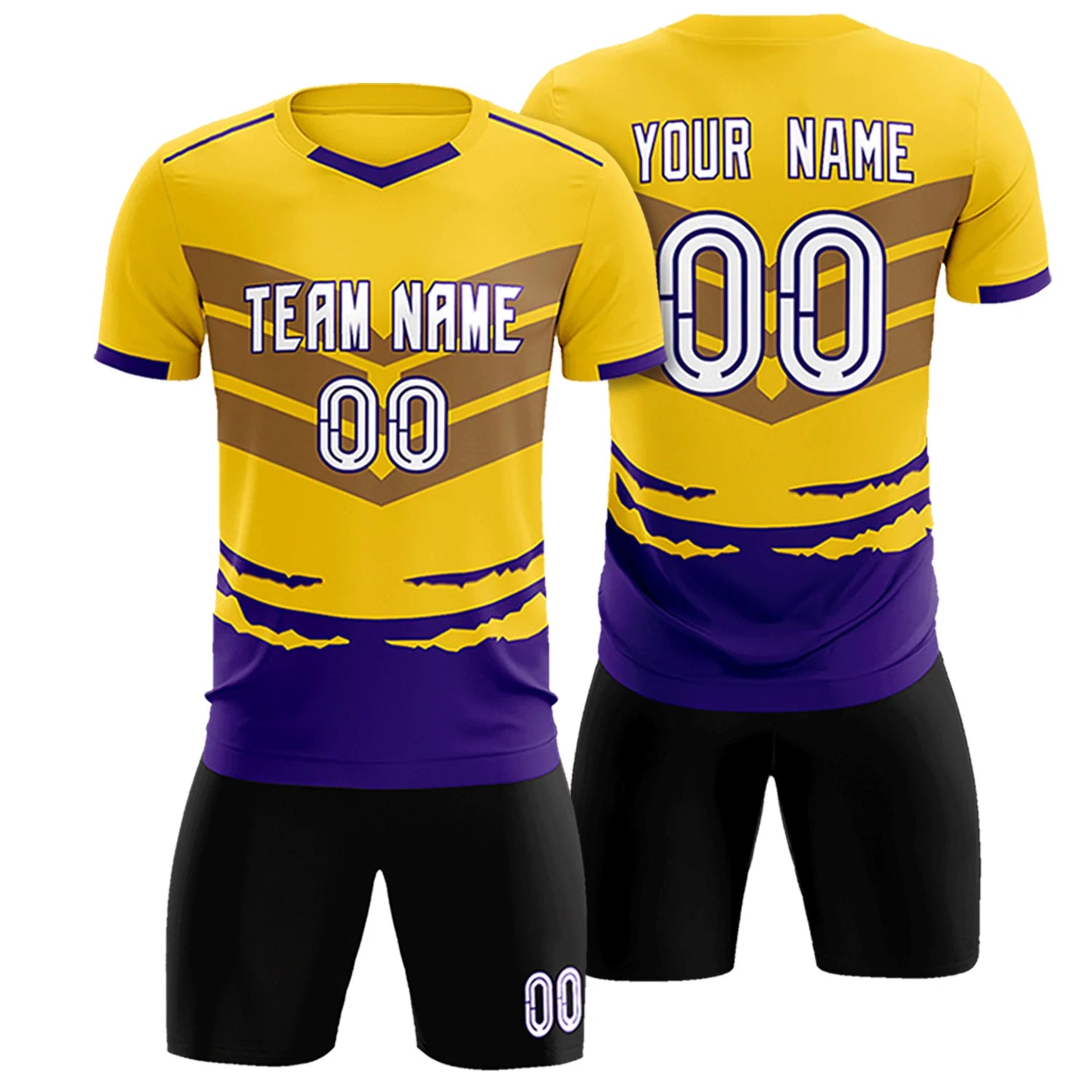 Custom Gold01 Purple Men Uniform Soccer Sets Jersey