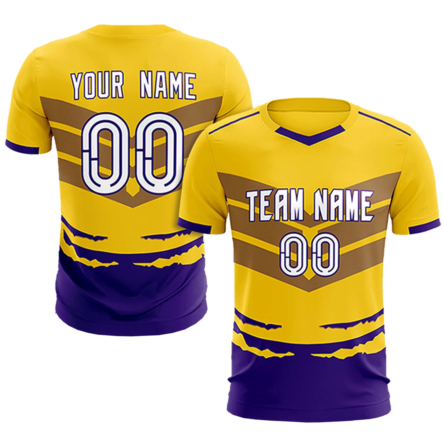 Custom Gold01 Purple Men Uniform Soccer Sets Jersey