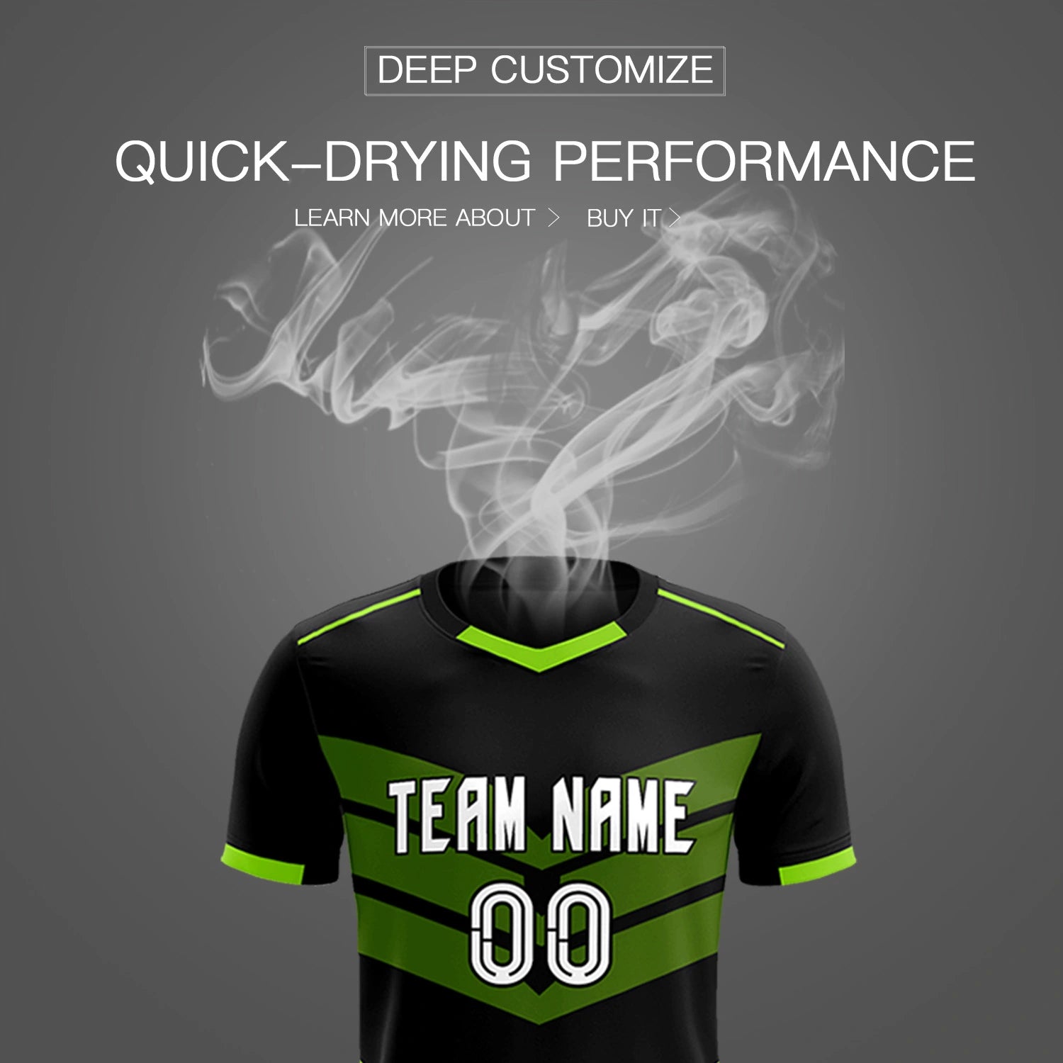 Custom Black Neon Green Men Uniform Soccer Sets Jersey