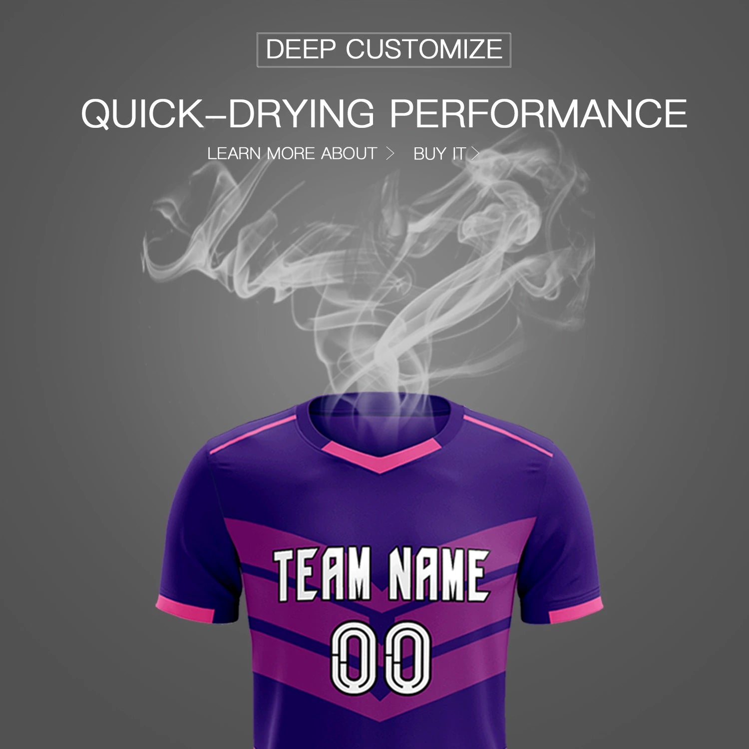 Custom Purple Pink Men Uniform Soccer Sets Jersey