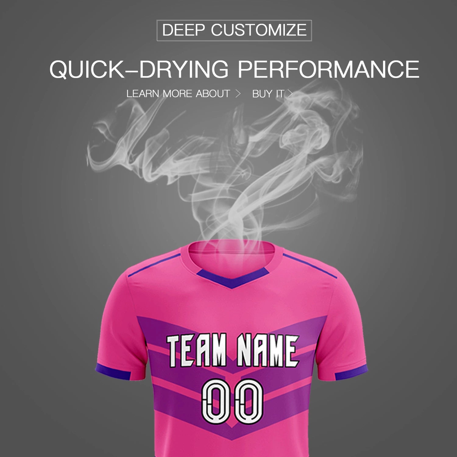 Custom Pink Purple Men Uniform Soccer Sets Jersey