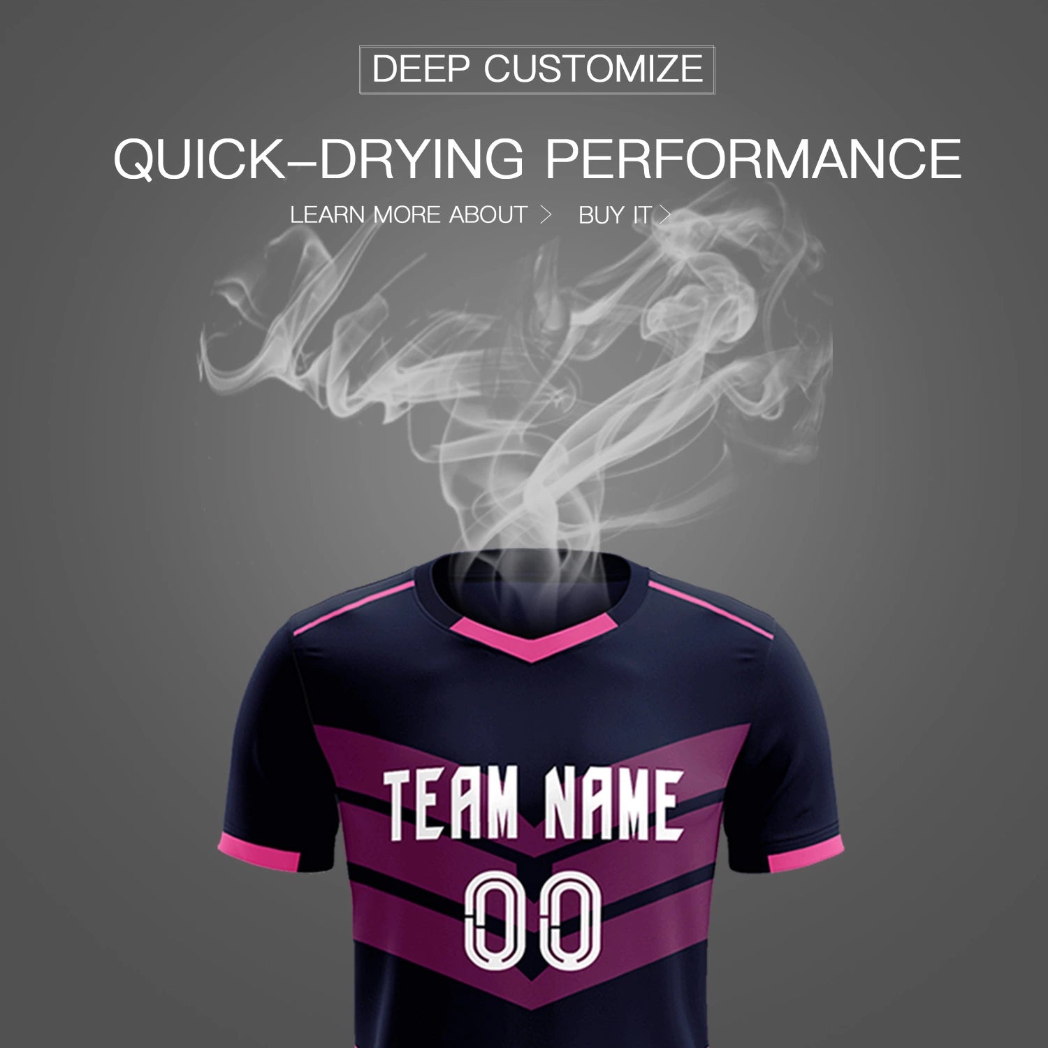 Custom Navy Pink Men Uniform Soccer Sets Jersey