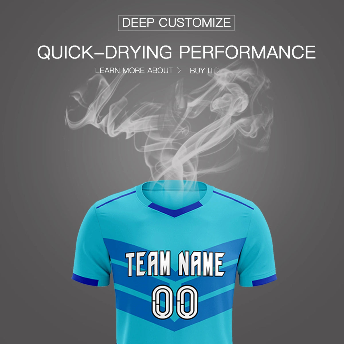 Custom Sky Blue Royal Blue Men Uniform Soccer Sets Jersey