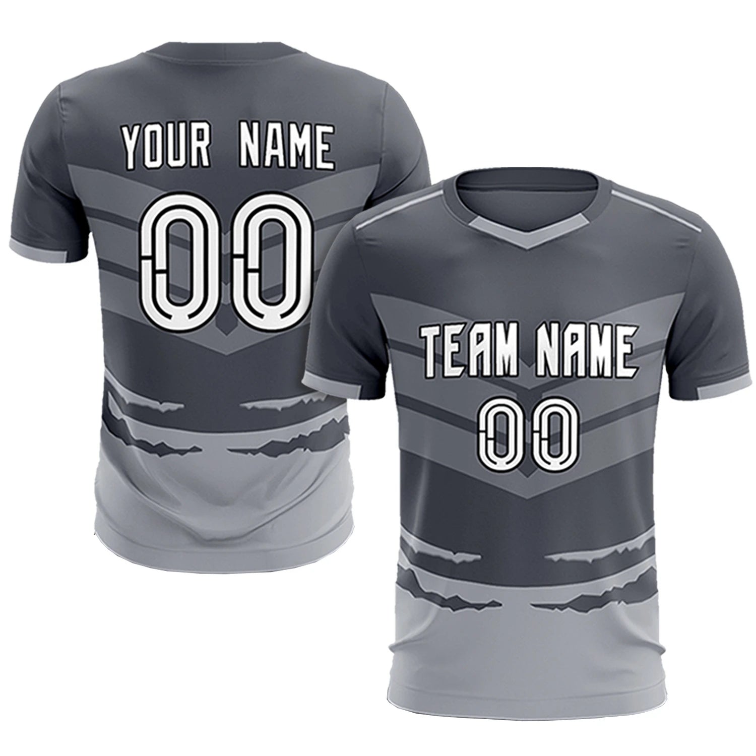 Custom Dark Gray Gray Men Uniform Soccer Sets Jersey