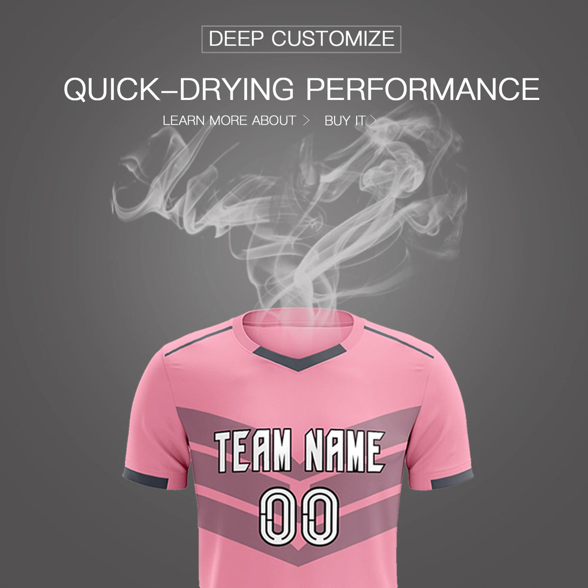 Custom Light Pink Gray Men Uniform Soccer Sets Jersey