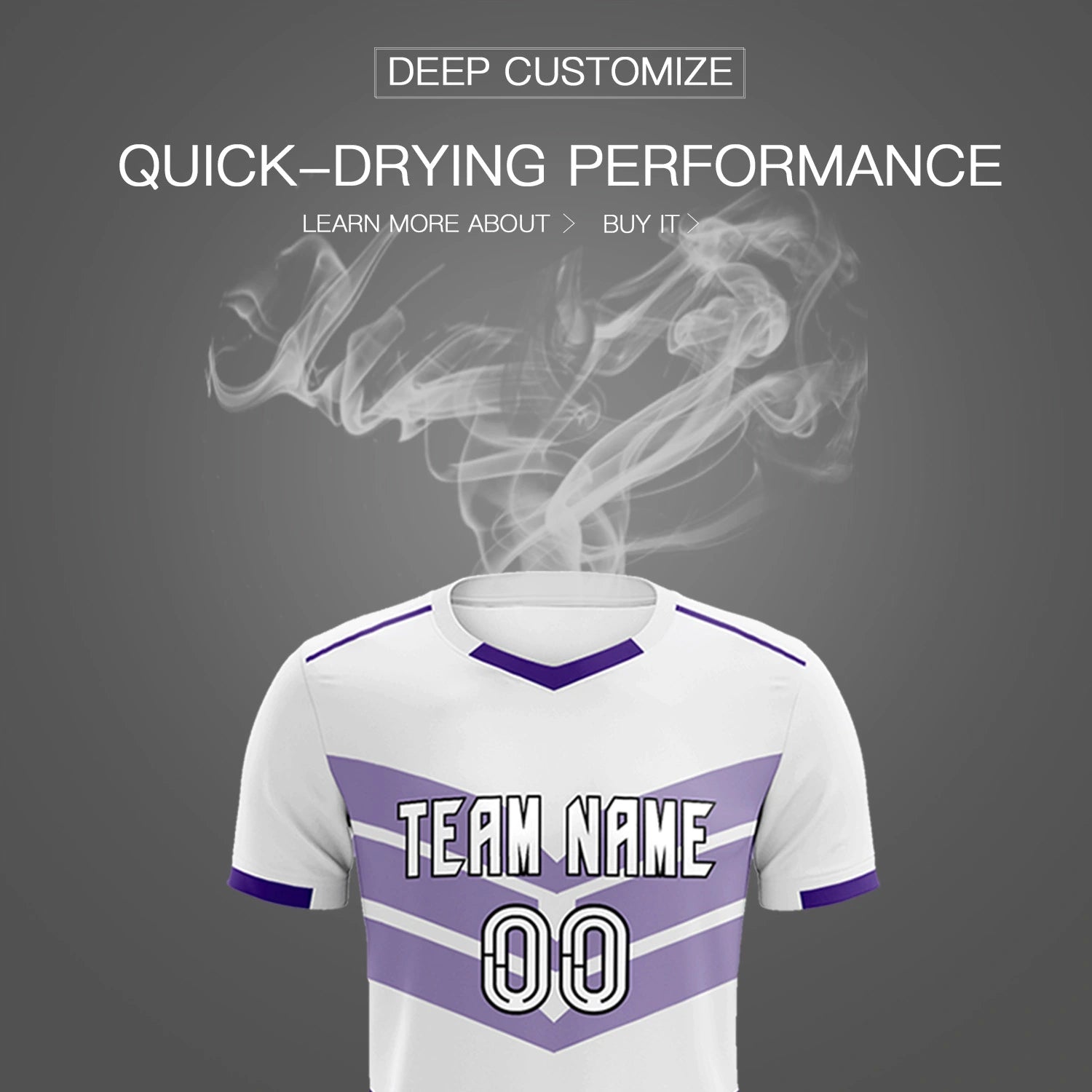 Custom White Purple Men Uniform Soccer Sets Jersey