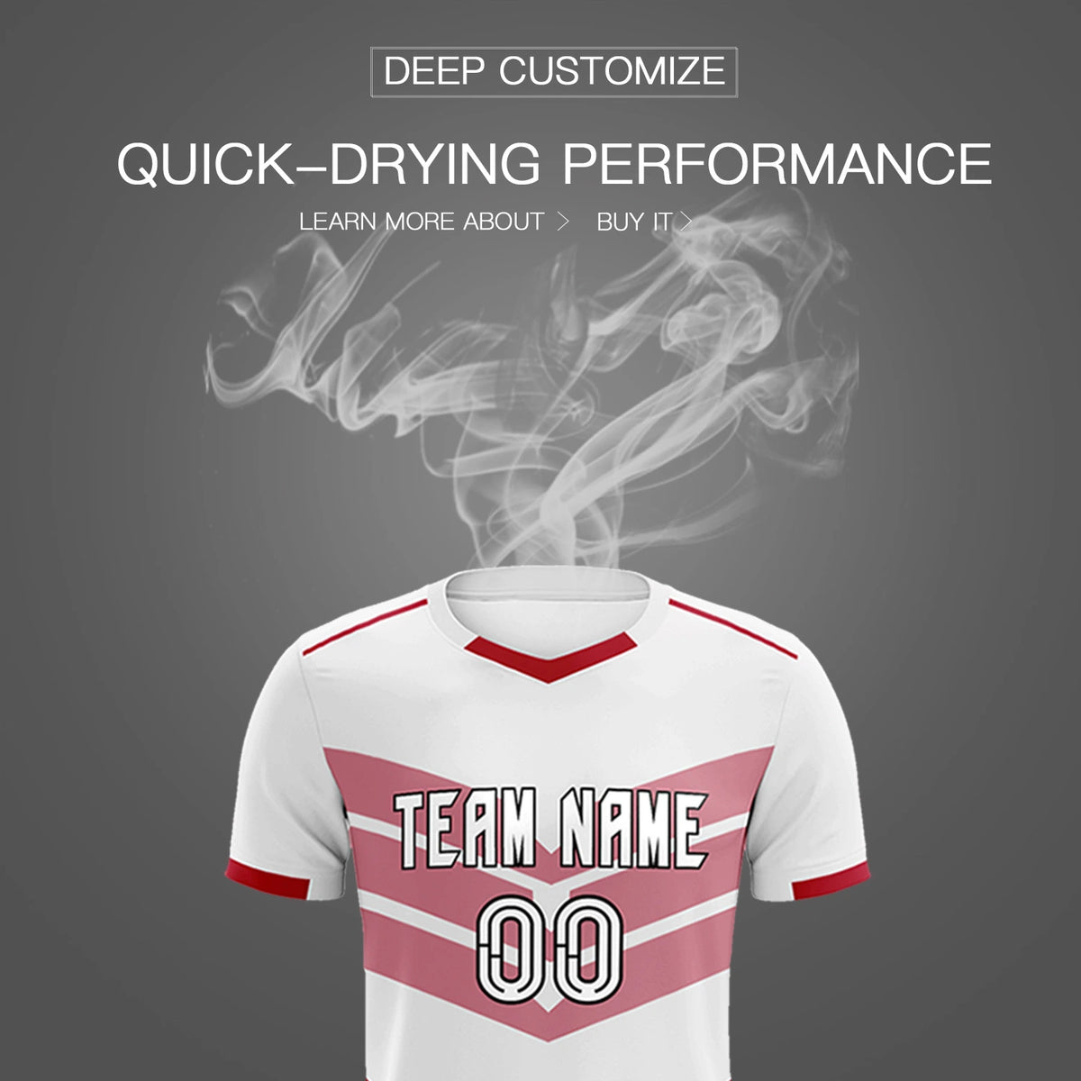 Custom White Red Men Uniform Soccer Sets Jersey