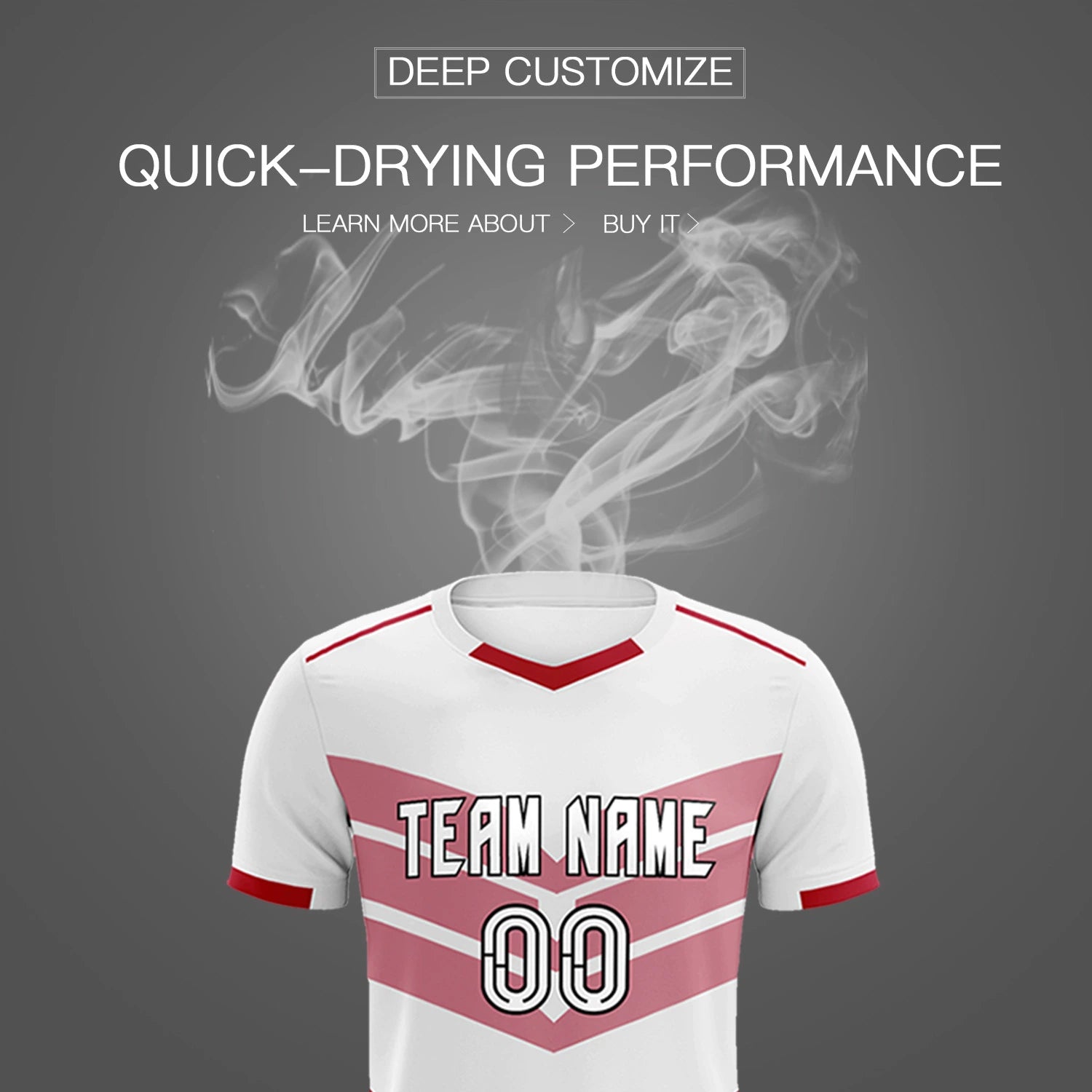 Custom White Red Men Uniform Soccer Sets Jersey
