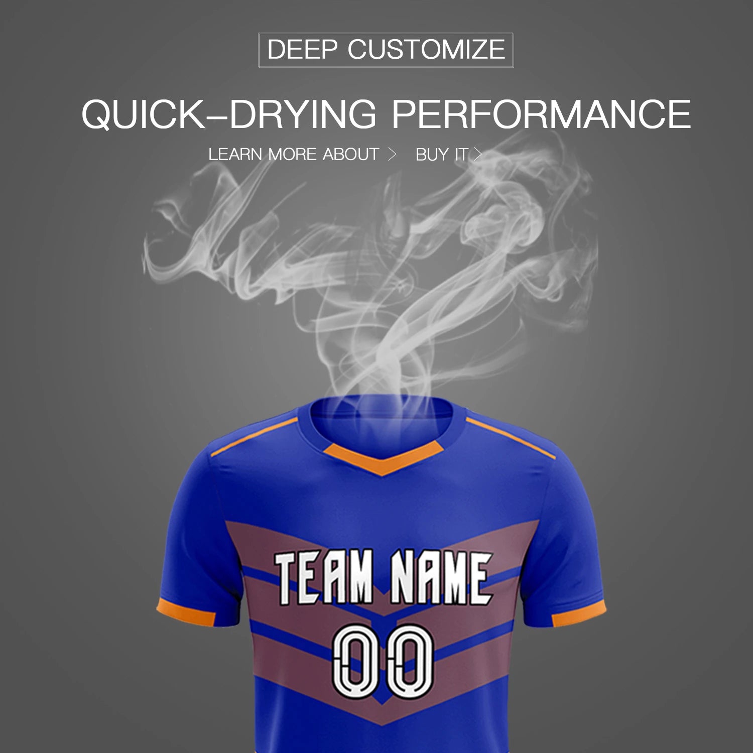Custom Royal Blue Orange Men Uniform Soccer Sets Jersey