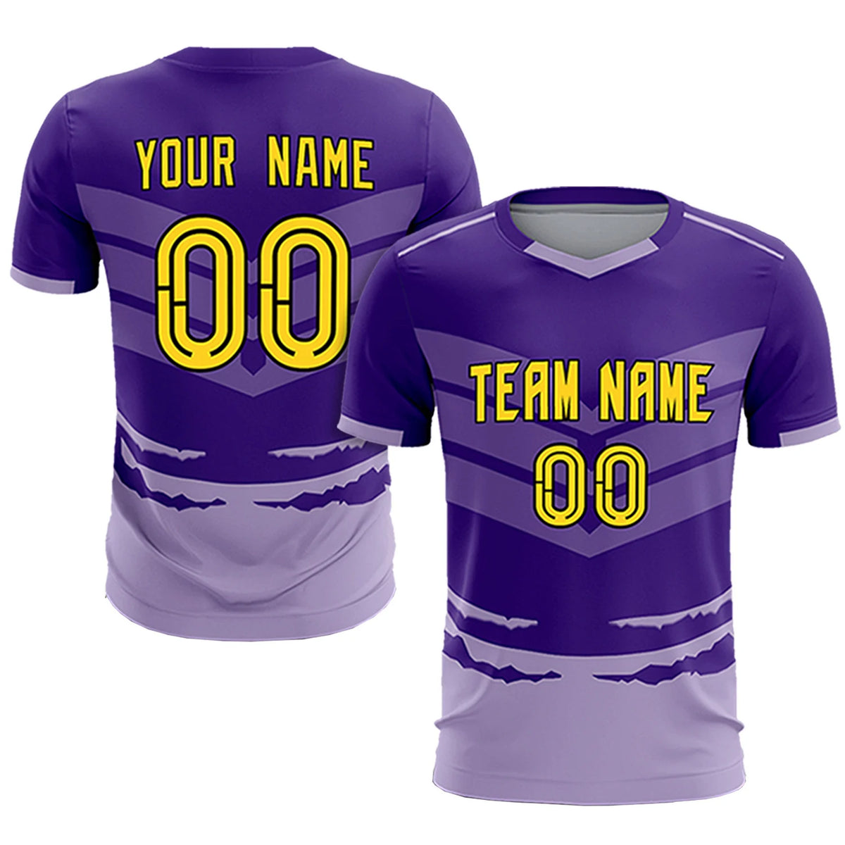 Custom Purple Light Purple Men Uniform Soccer Sets Jersey