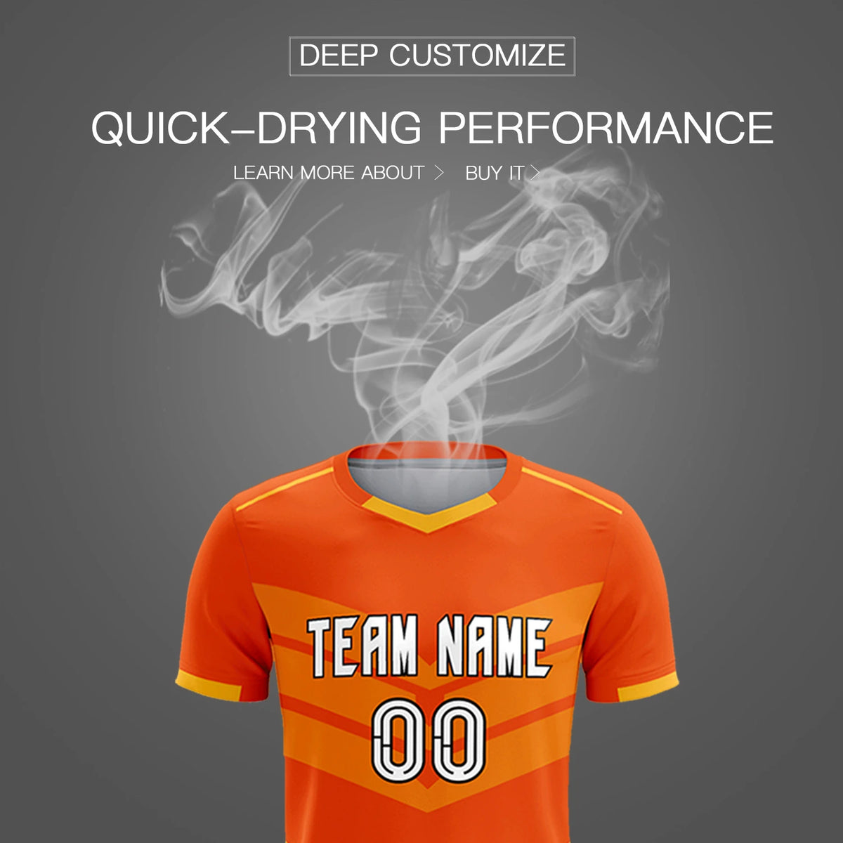Custom Orange Yellow Men Uniform Soccer Sets Jersey