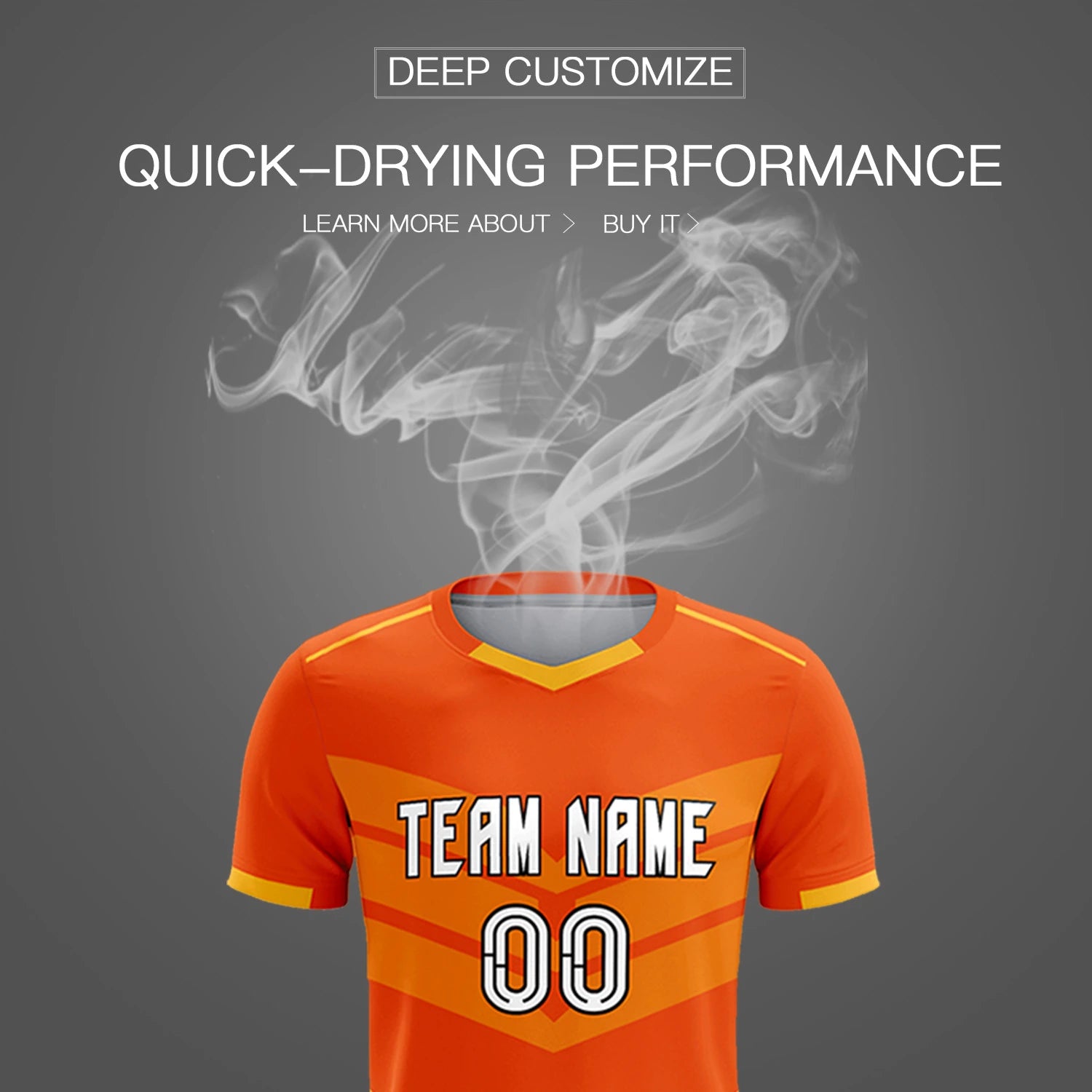 Custom Orange Yellow Men Uniform Soccer Sets Jersey