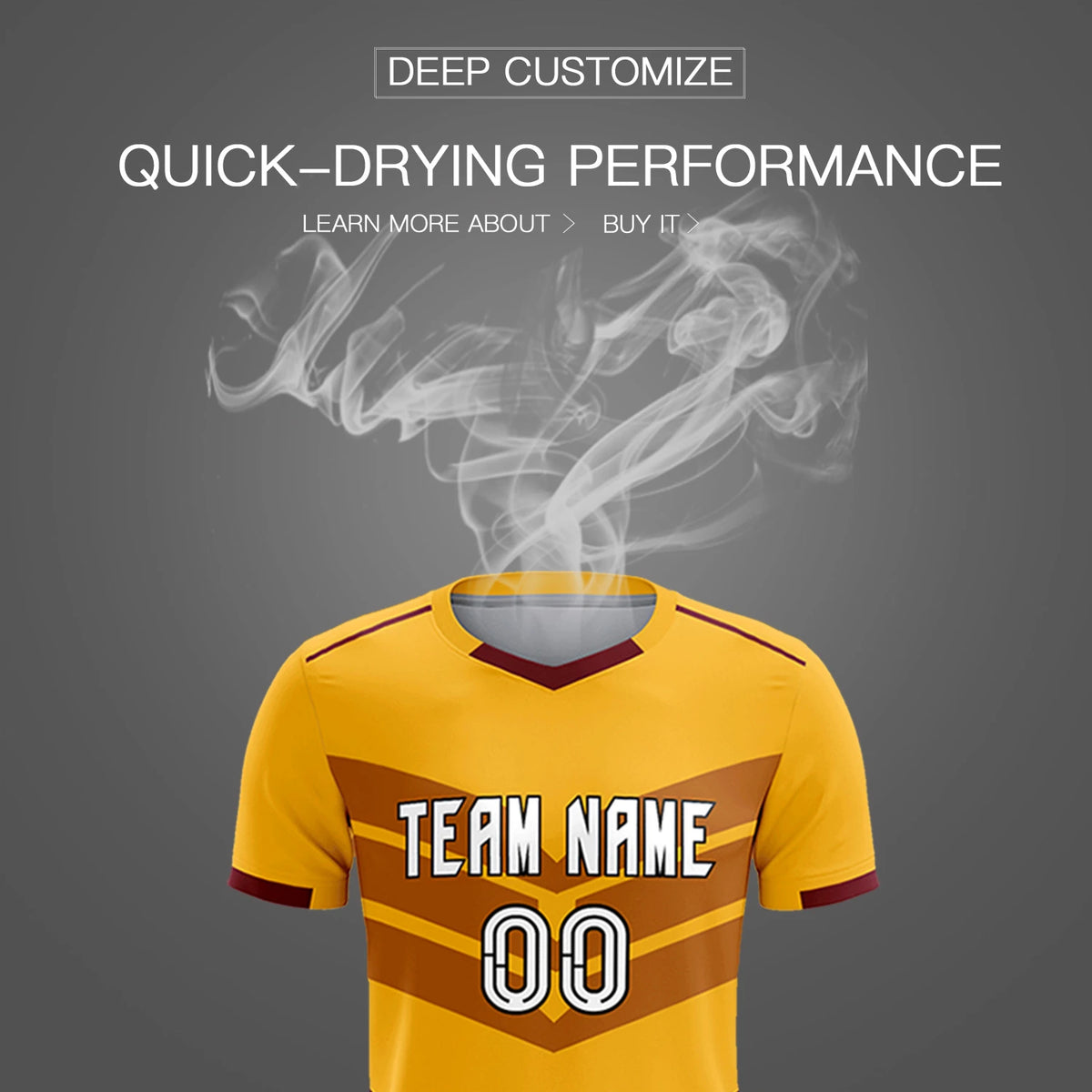 Custom Yellow Crimson Men Uniform Soccer Sets Jersey