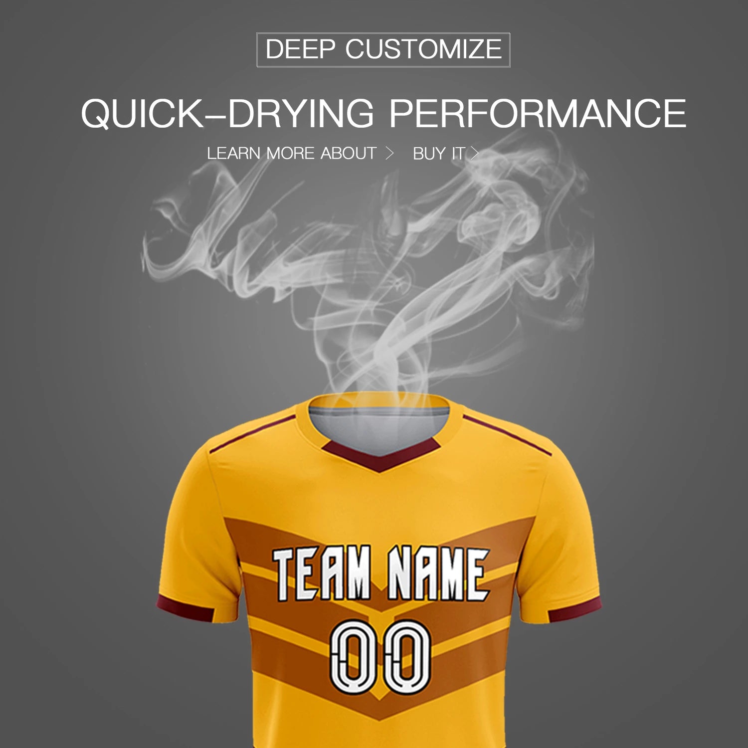 Custom Yellow Crimson Men Uniform Soccer Sets Jersey