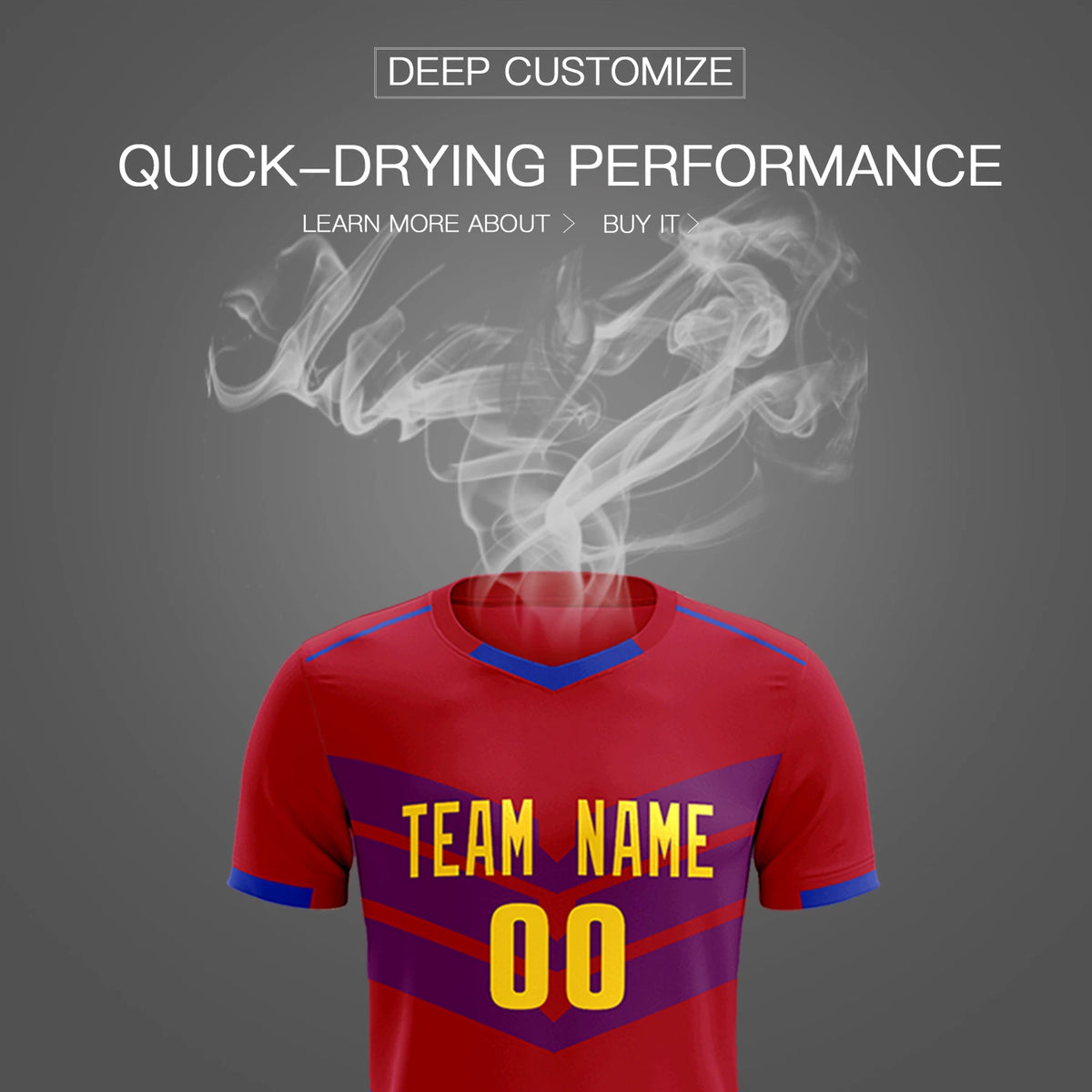 Custom Red Royal Blue Men Uniform Soccer Sets Jersey