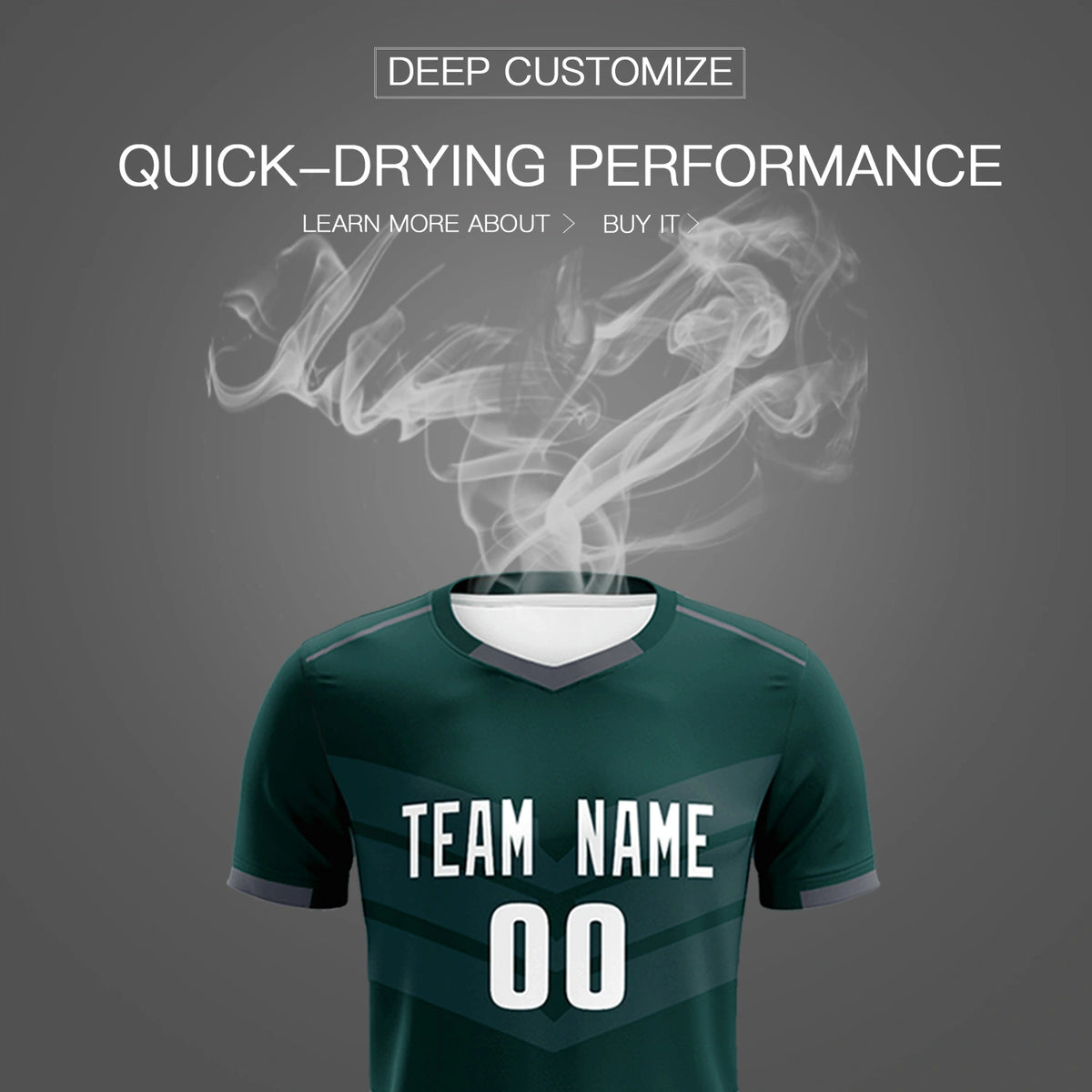 Custom Midnight Green Dark Gray Men Uniform Soccer Sets Jersey