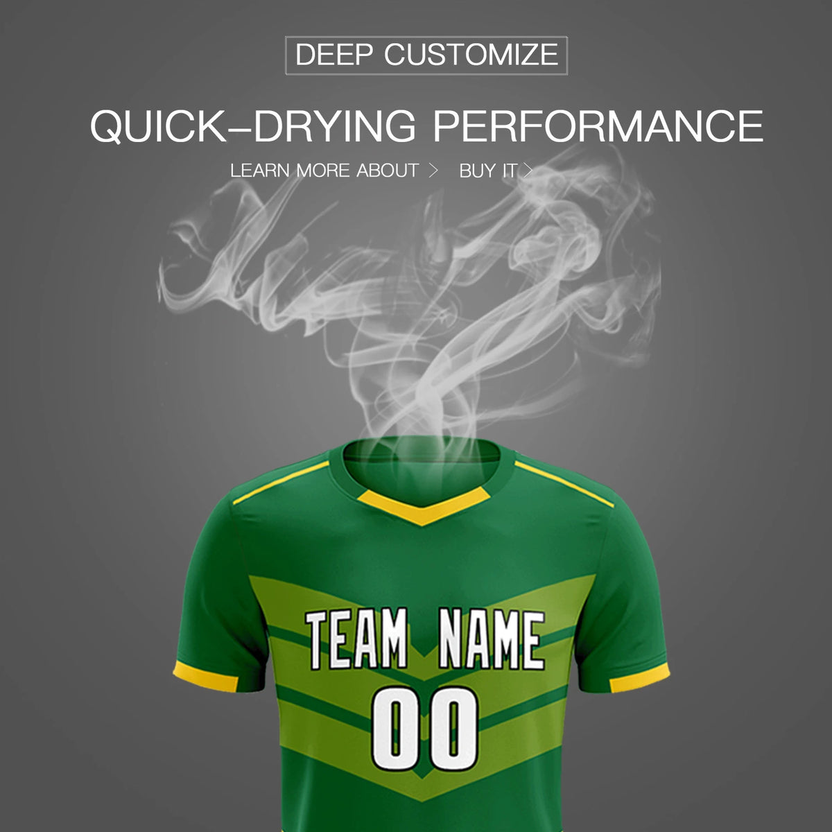Custom Kelly Green Gold01 Men Uniform Soccer Sets Jersey