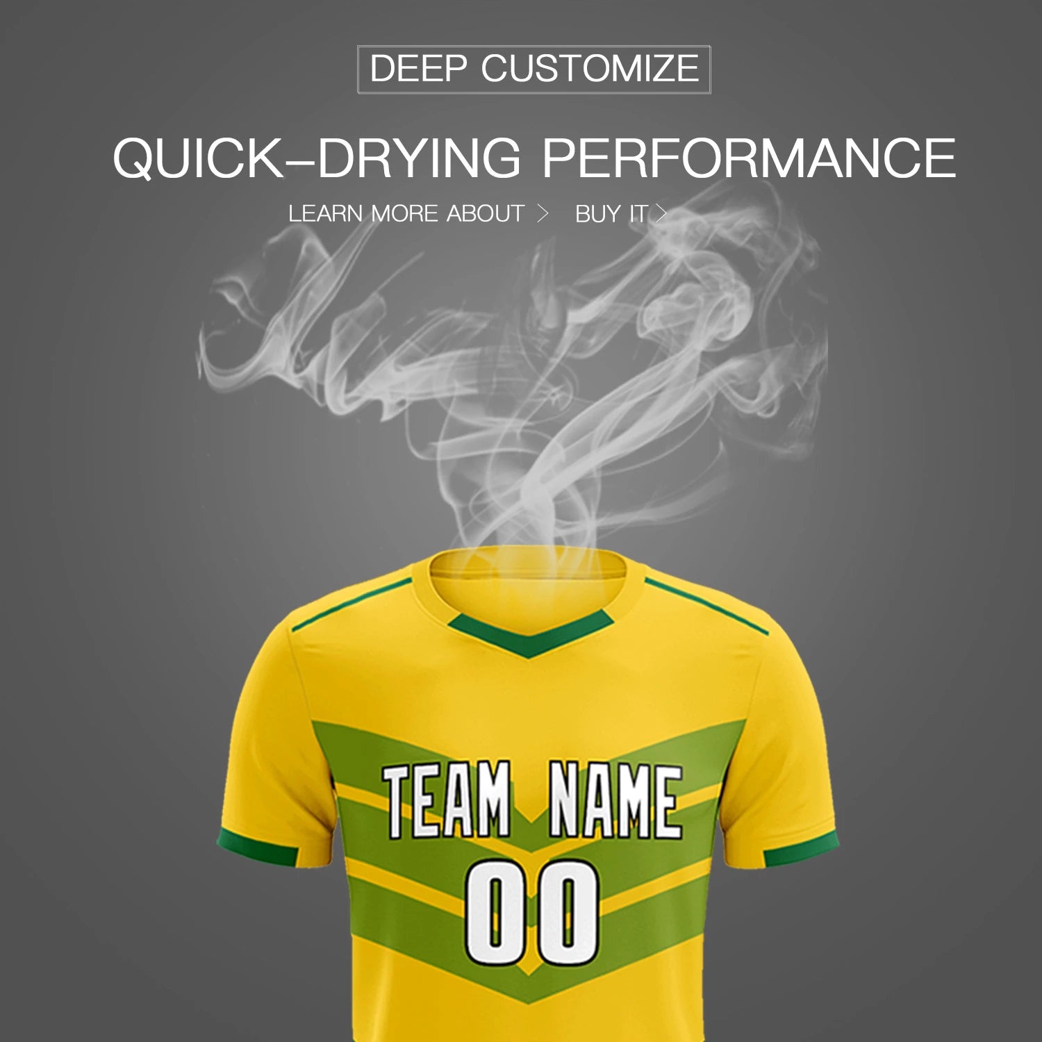 Custom Gold01 Kelly Green Men Uniform Soccer Sets Jersey