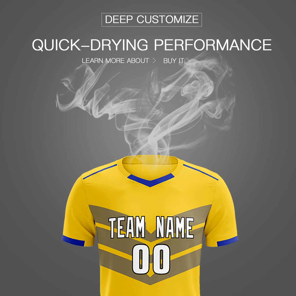 Custom Gold01 Royal Blue Men Uniform Soccer Sets Jersey