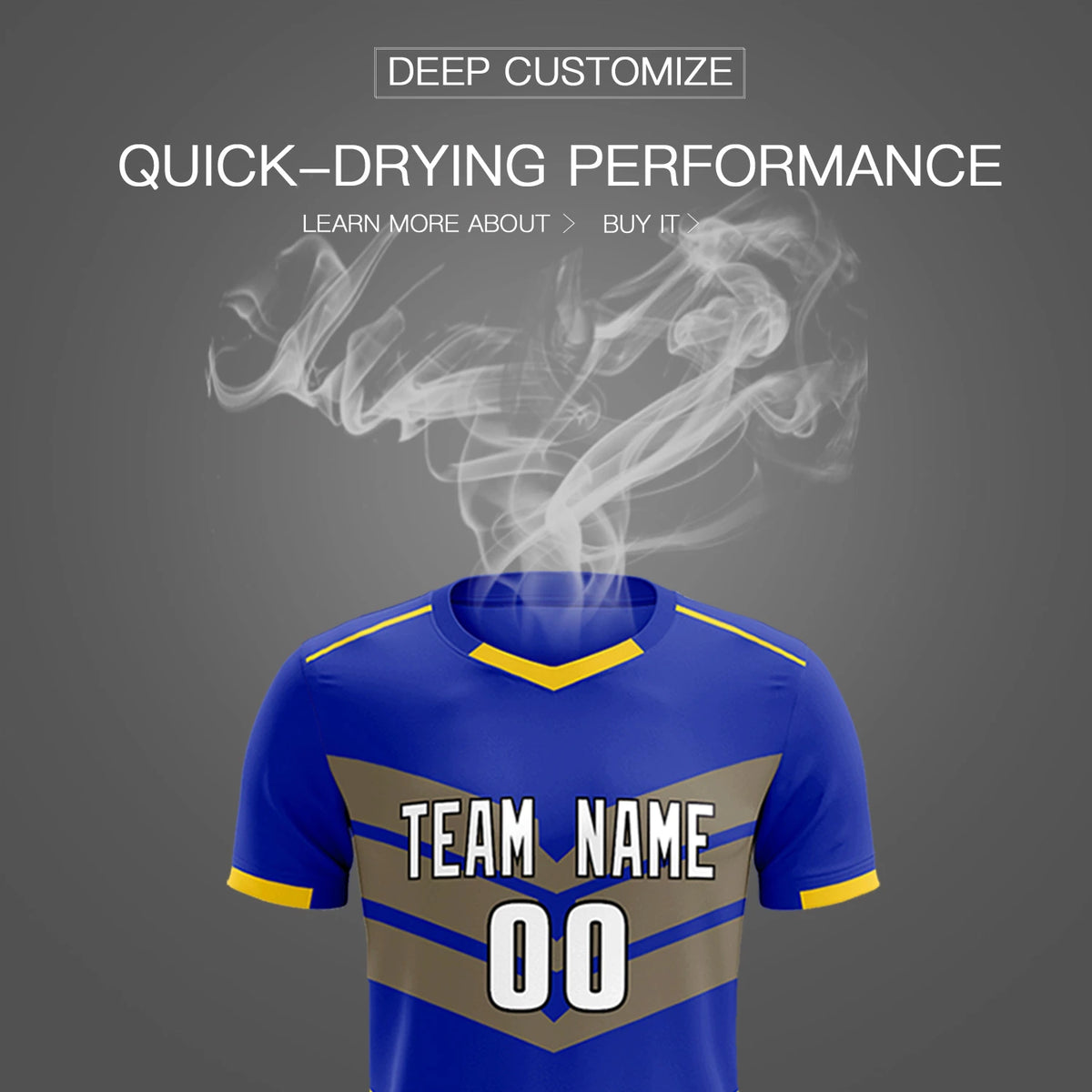 Custom Royal Blue Gold01 Men Uniform Soccer Sets Jersey