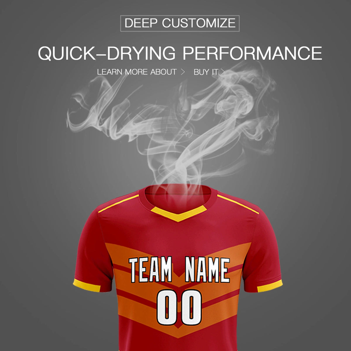 Custom Red Gold01 Men Uniform Soccer Sets Jersey