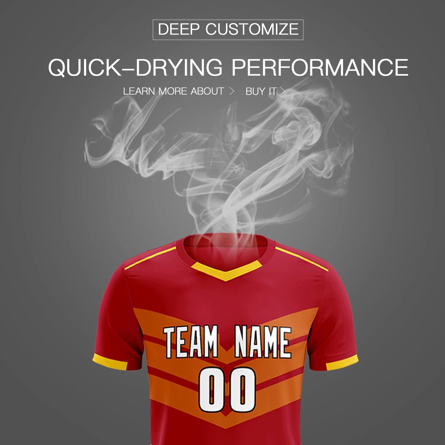 Custom Red Gold01 Men Uniform Soccer Sets Jersey