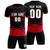 Custom Black Red Men Uniform Soccer Sets Jersey