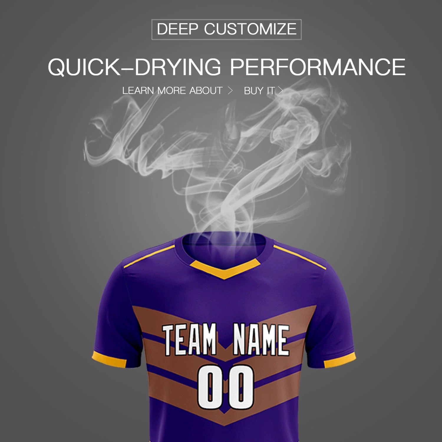 Custom Purple Yellow Men Uniform Soccer Sets Jersey