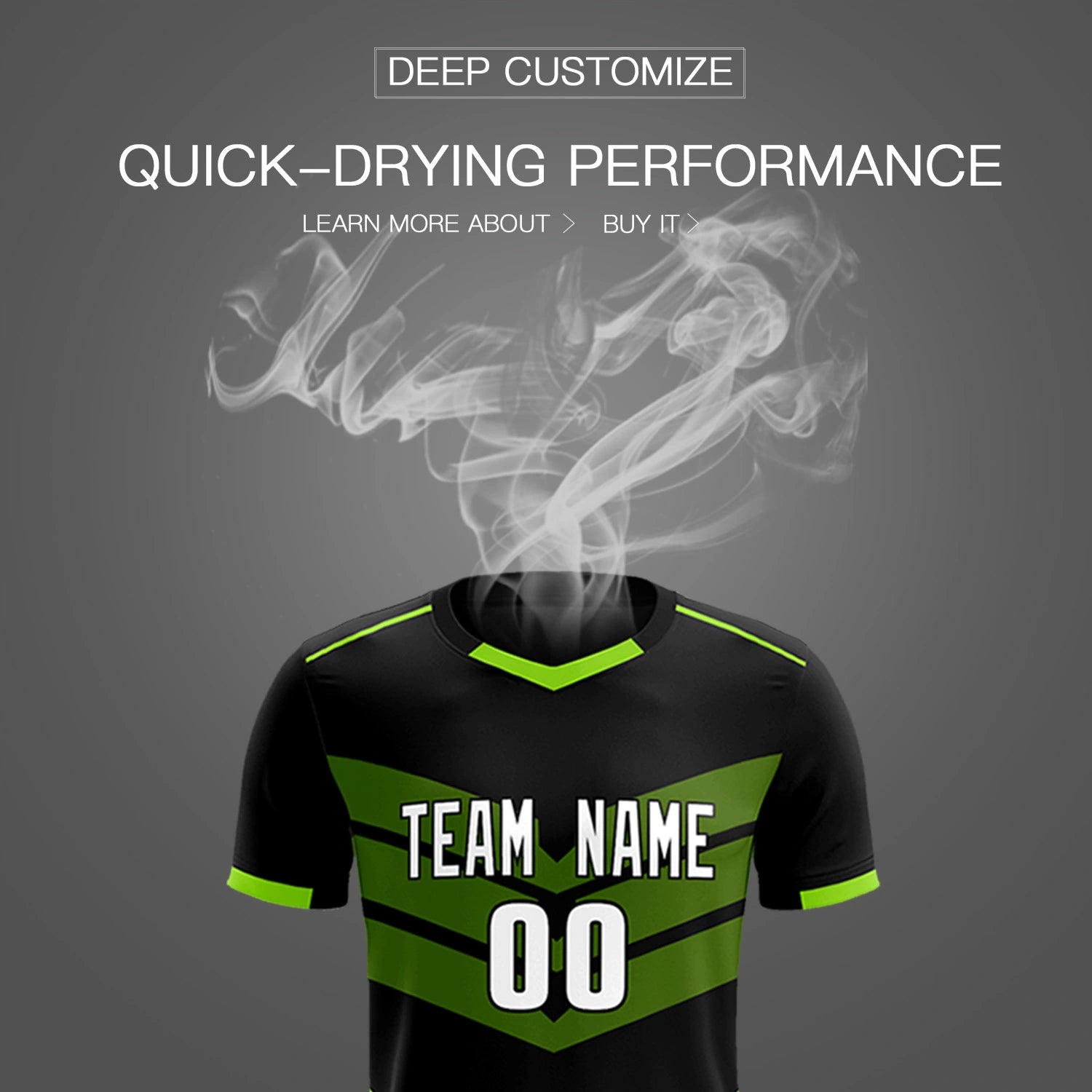 Custom Black Neon Green Men Uniform Soccer Sets Jersey