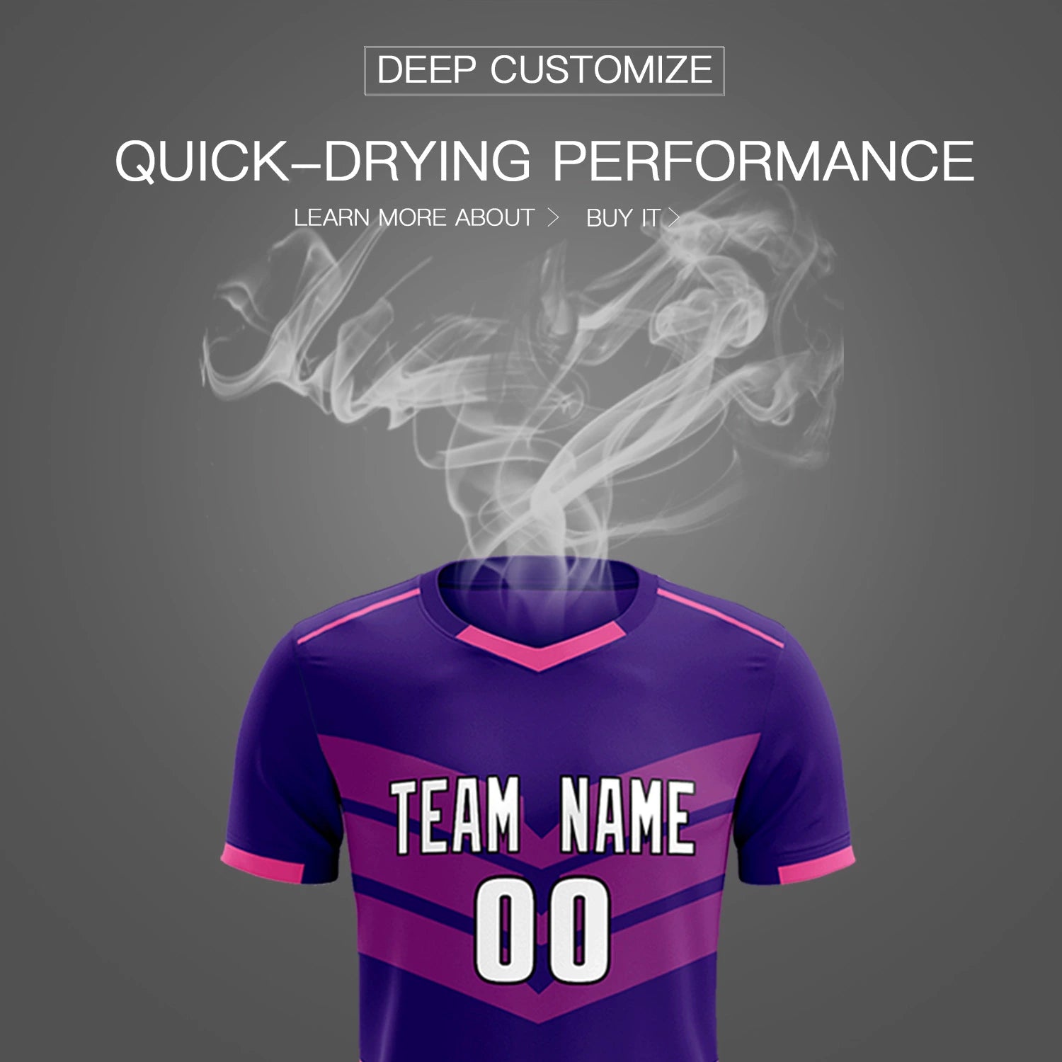 Custom Purple Pink Men Uniform Soccer Sets Jersey