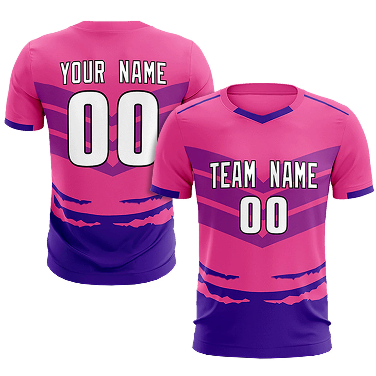 Custom Pink Purple Men Uniform Soccer Sets Jersey