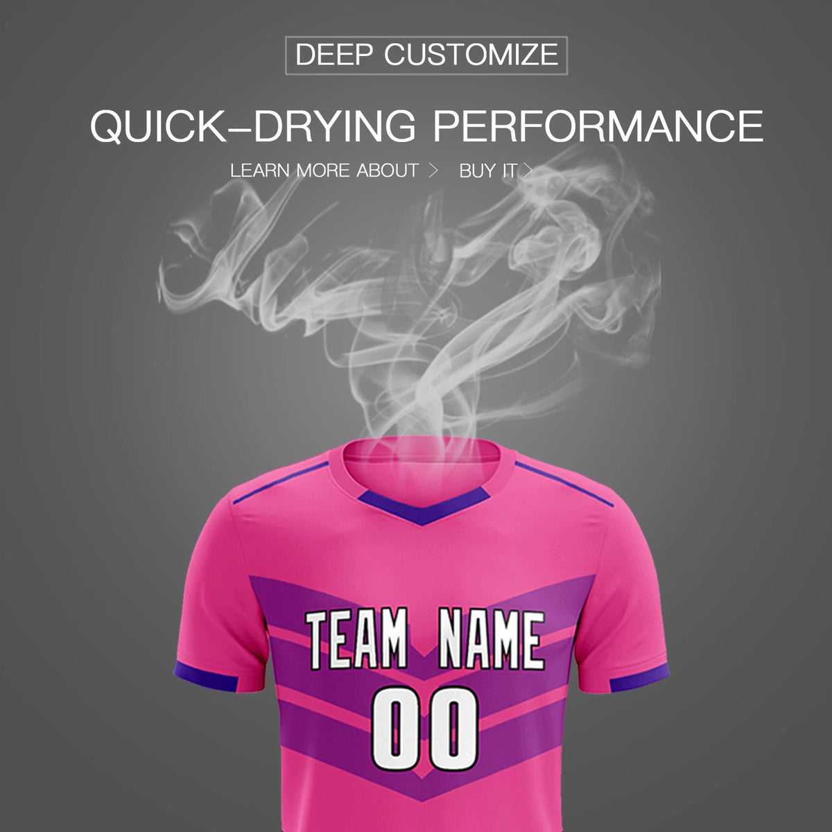 Custom Pink Purple Men Uniform Soccer Sets Jersey