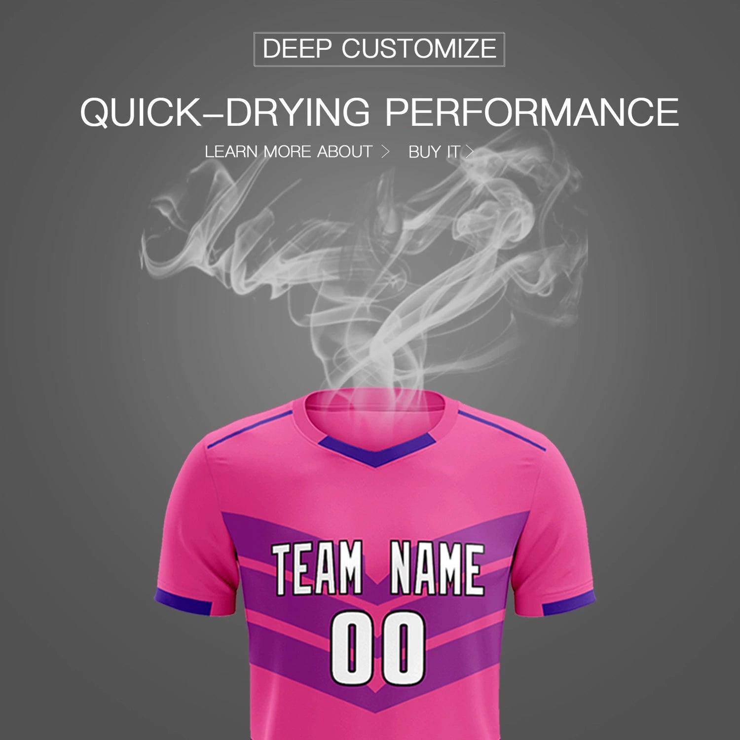 Custom Pink Purple Men Uniform Soccer Sets Jersey