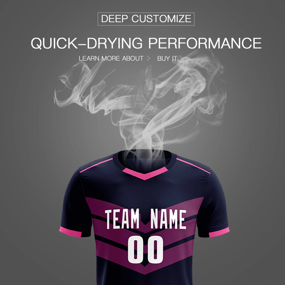 Custom Navy Pink Men Uniform Soccer Sets Jersey