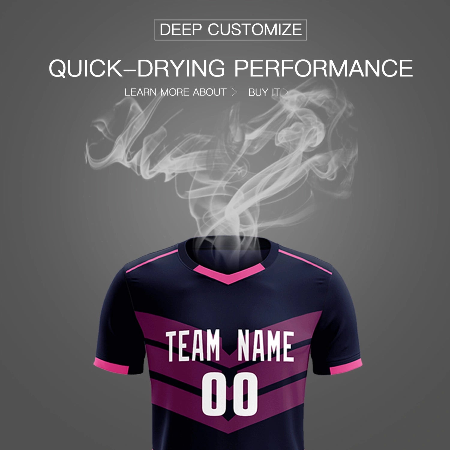 Custom Navy Pink Men Uniform Soccer Sets Jersey