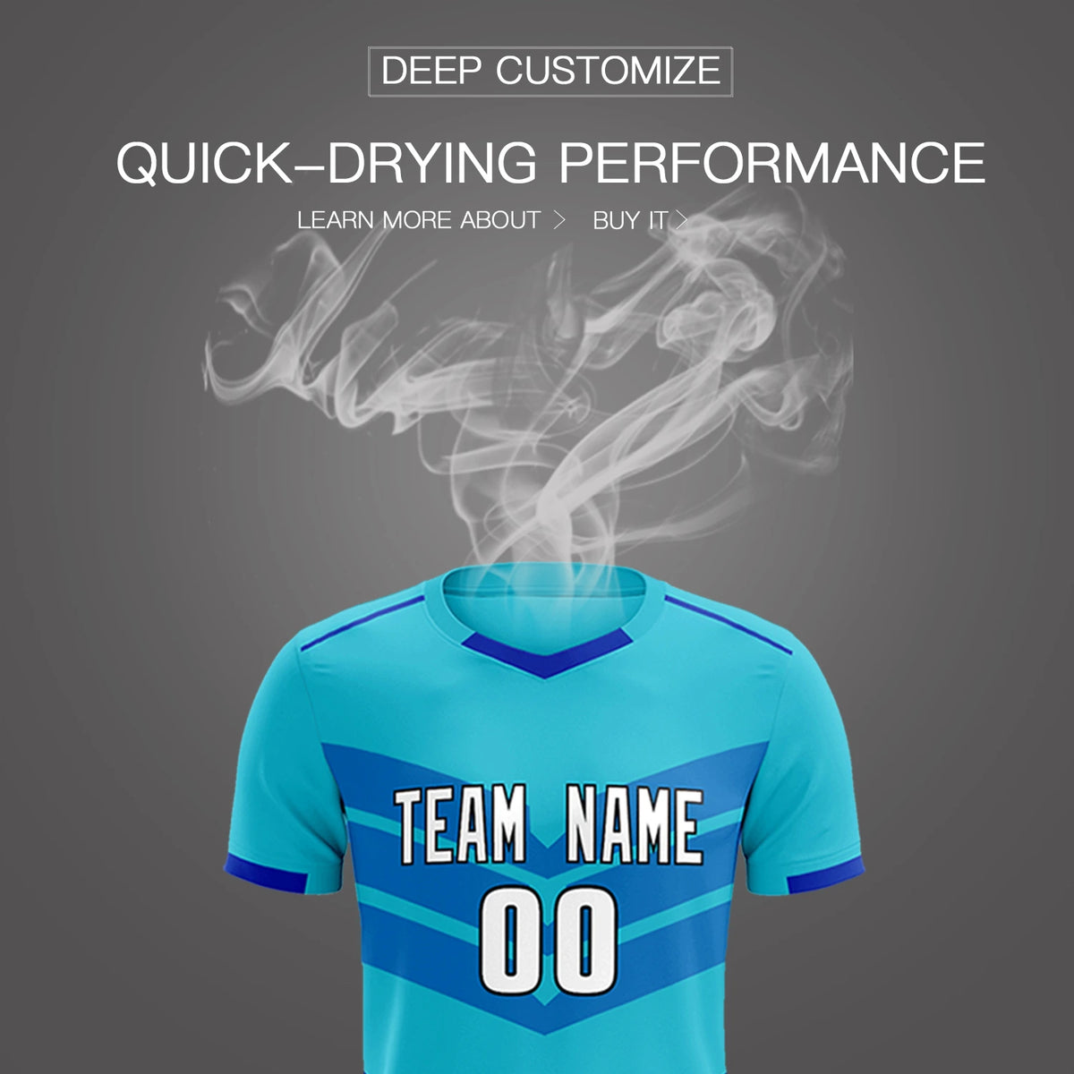 Custom Sky Blue Royal Blue Men Uniform Soccer Sets Jersey