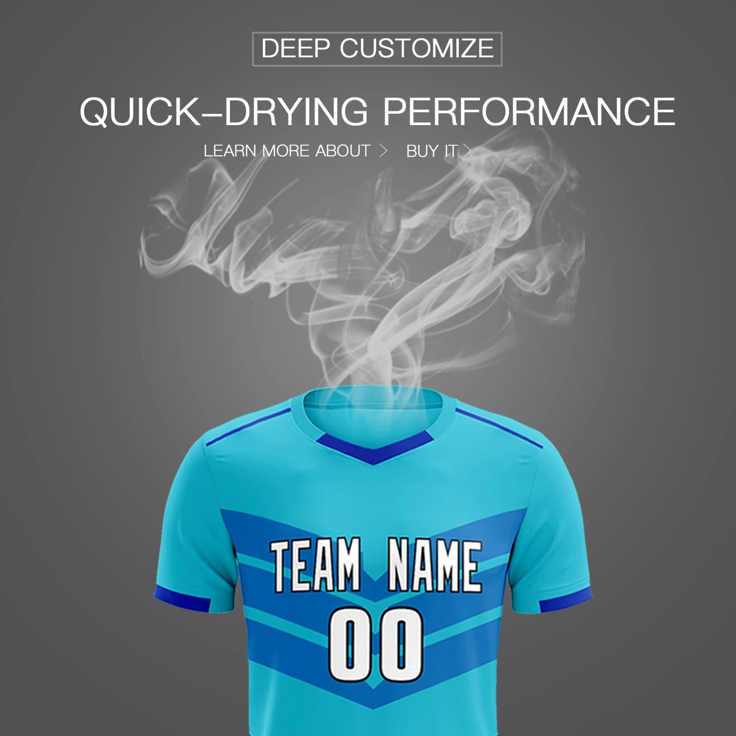 Custom Sky Blue Royal Blue Men Uniform Soccer Sets Jersey
