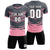 Custom Gray Light Pink Men Uniform Soccer Sets Jersey