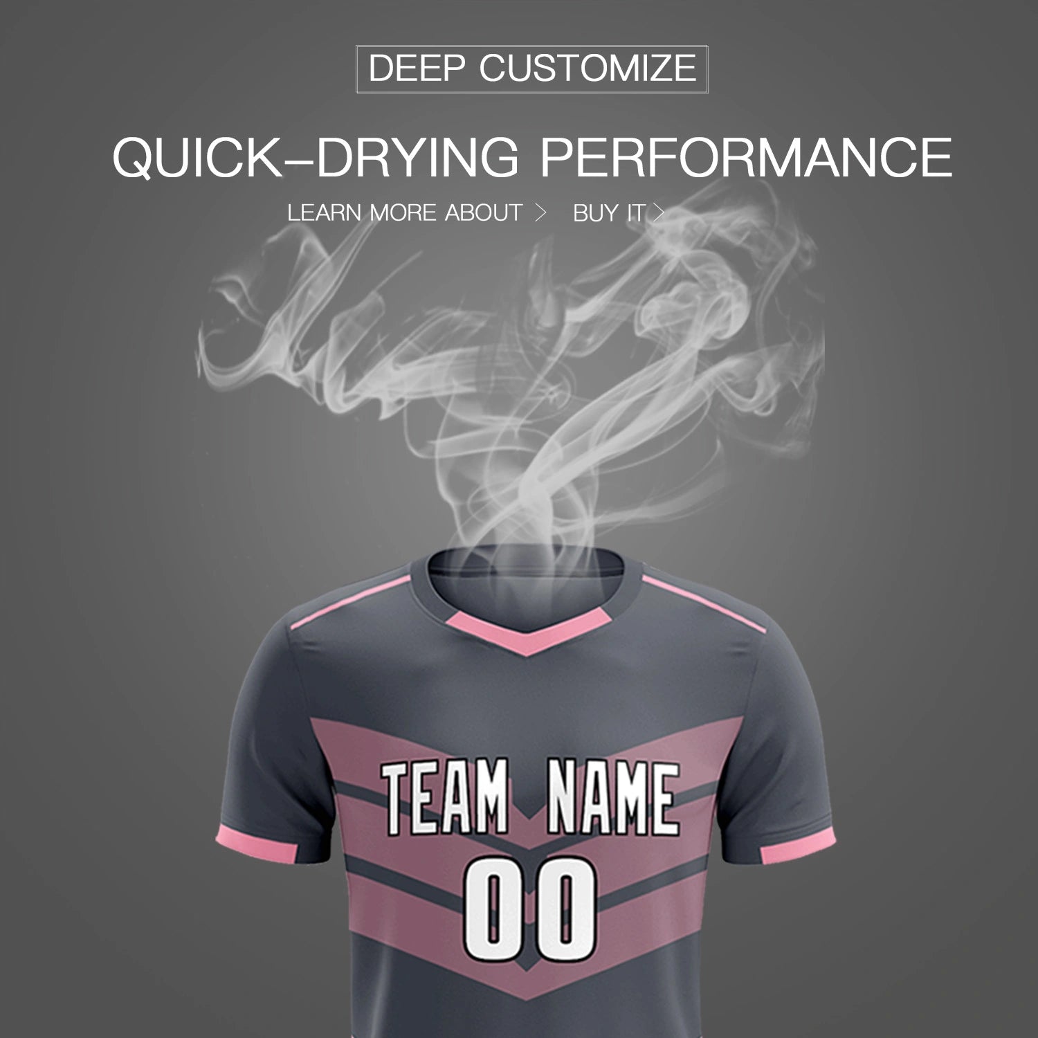 Custom Gray Light Pink Men Uniform Soccer Sets Jersey