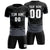 Custom Black Gray Men Uniform Soccer Sets Jersey