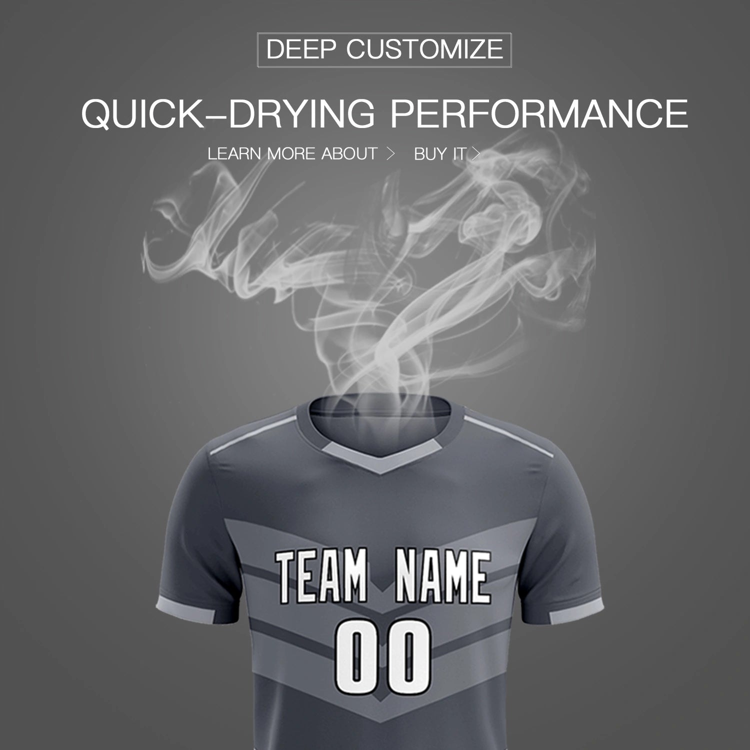 Custom Dark Gray Gray Men Uniform Soccer Sets Jersey