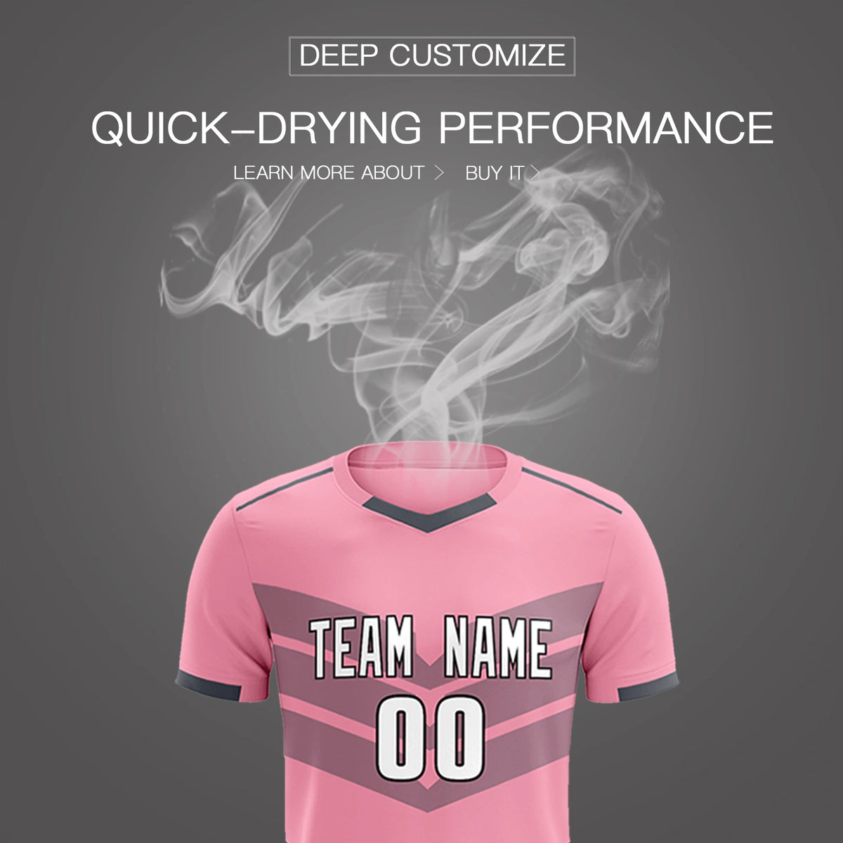 Custom Light Pink Gray Men Uniform Soccer Sets Jersey