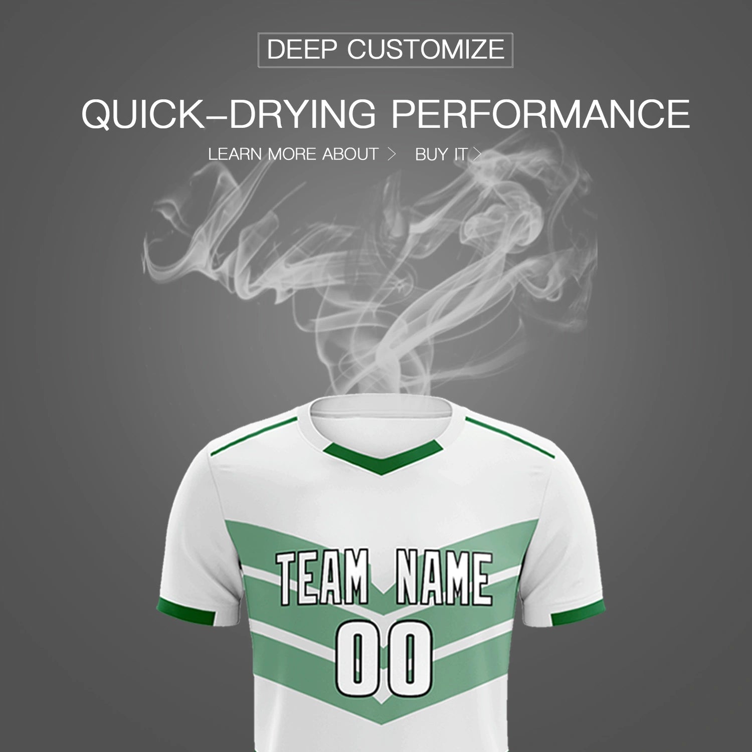Custom White Kelly Green Men Uniform Soccer Sets Jersey